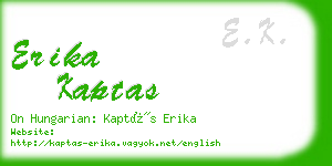 erika kaptas business card